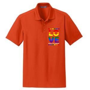 Love Who You Want Pride Lgbt Equivalent Gift Dry Zone Grid Polo