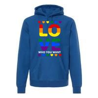 Love Who You Want Pride Lgbt Equivalent Gift Premium Hoodie