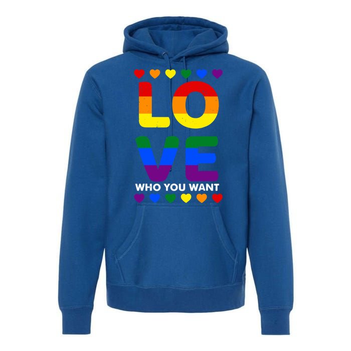 Love Who You Want Pride Lgbt Equivalent Gift Premium Hoodie