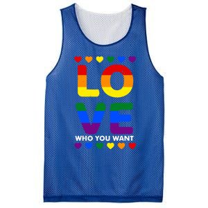 Love Who You Want Pride Lgbt Equivalent Gift Mesh Reversible Basketball Jersey Tank