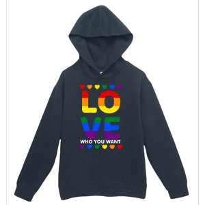 Love Who You Want Pride Lgbt Equivalent Gift Urban Pullover Hoodie