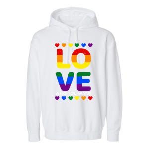 Love Who You Want Pride Lgbt Equivalent Gift Garment-Dyed Fleece Hoodie