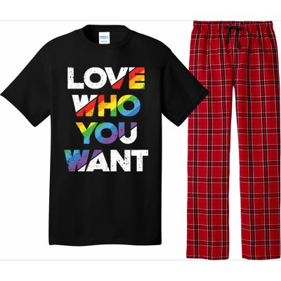 Love Who You Want Rainbow Lgbtq Gay Rights Equality Gift Pajama Set