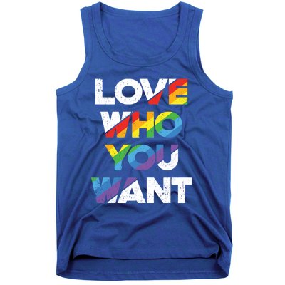 Love Who You Want Rainbow Lgbtq Gay Rights Equality Gift Tank Top