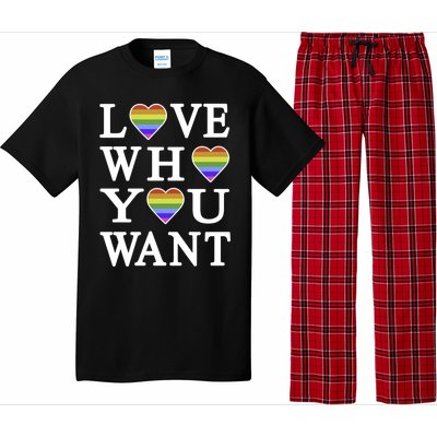 Love Who You Want Rainbow Pro Gay Hu Equality Gift Pajama Set