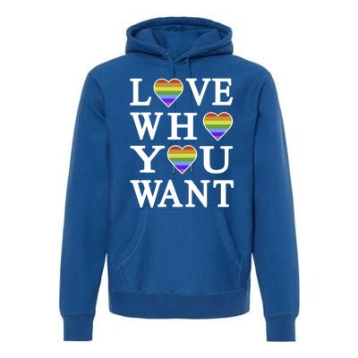 Love Who You Want Rainbow Pro Gay Hu Equality Gift Premium Hoodie