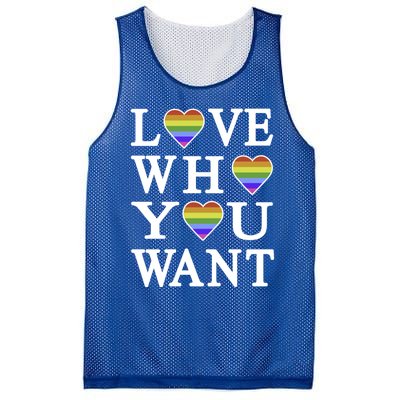 Love Who You Want Rainbow Pro Gay Hu Equality Gift Mesh Reversible Basketball Jersey Tank