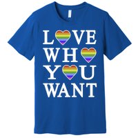 Love Who You Want Rainbow Pro Gay Hu Equality Gift Premium T-Shirt