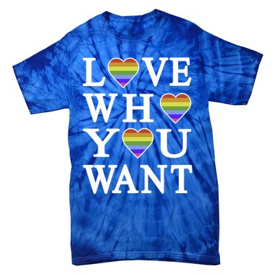 Love Who You Want Rainbow Pro Gay Hu Equality Gift Tie-Dye T-Shirt