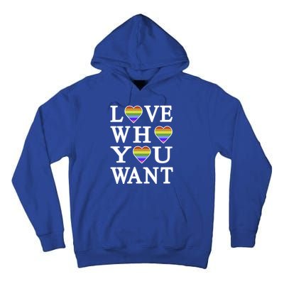 Love Who You Want Rainbow Pro Gay Hu Equality Gift Tall Hoodie