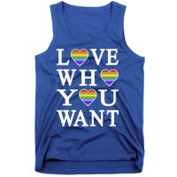 Love Who You Want Rainbow Pro Gay Hu Equality Gift Tank Top