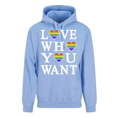 Love Who You Want Rainbow Pro Gay Hu Equality Gift Unisex Surf Hoodie