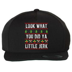 Look What You Did Ya Little Jerk Christmas Holiday X-mas Wool Snapback Cap