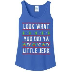 Look What You Did Ya Little Jerk Christmas Holiday X-mas Ladies Essential Tank