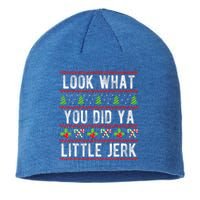 Look What You Did Ya Little Jerk Christmas Holiday X-mas Sustainable Beanie