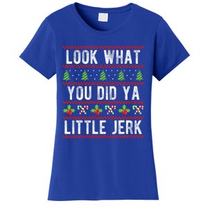 Look What You Did Ya Little Jerk Christmas Holiday X-mas Women's T-Shirt