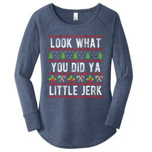 Look What You Did Ya Little Jerk Christmas Holiday X-mas Women's Perfect Tri Tunic Long Sleeve Shirt