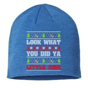 Look What You Did Ya Little Jerk Christmas Holiday Family Gift Sustainable Beanie