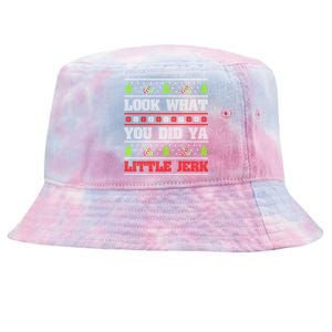 Look What You Did Ya Little Jerk Christmas Holiday Family Gift Tie-Dyed Bucket Hat