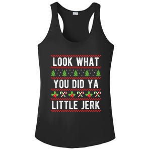 Look What You Did Ya Little Jerk Christmas Holiday Xmas Cool Gift Ladies PosiCharge Competitor Racerback Tank