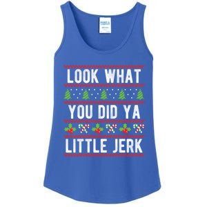 Look What You Did Ya Little Jerk Christmas Holiday Xmas Cool Gift Ladies Essential Tank