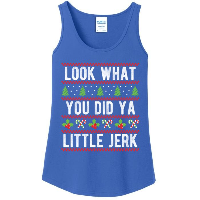 Look What You Did Ya Little Jerk Christmas Holiday Xmas Cool Gift Ladies Essential Tank