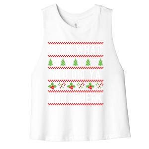 Look What You Did Ya Little Jerk Christmas Holiday Xmas Cool Gift Women's Racerback Cropped Tank