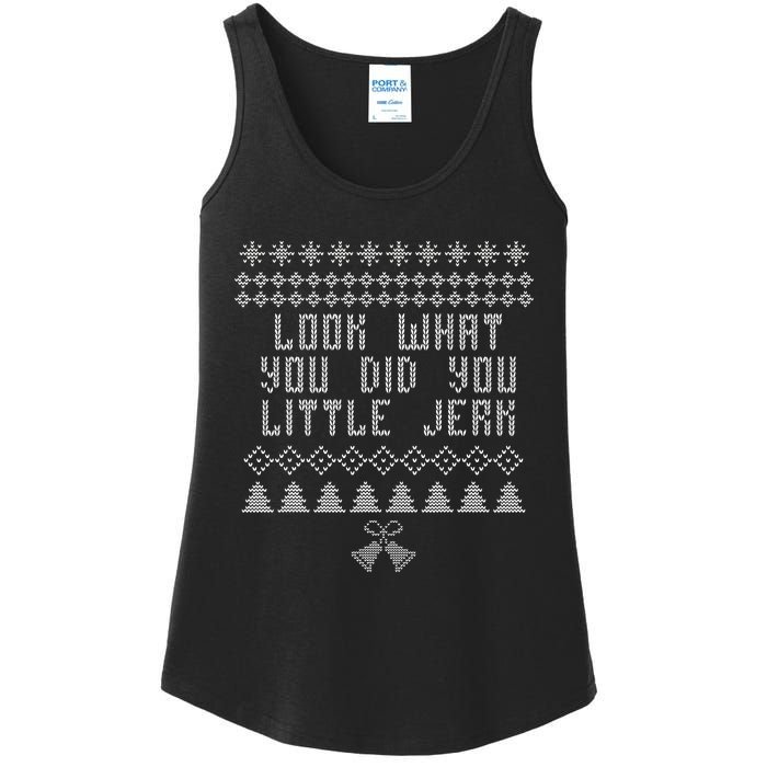 Look What You Did You Little Jerk Christmas Sweater Ladies Essential Tank