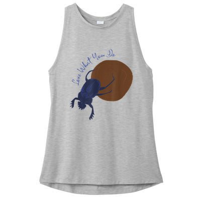 Love What You Do Funny Dung Beetle Bug Ladies PosiCharge Tri-Blend Wicking Tank