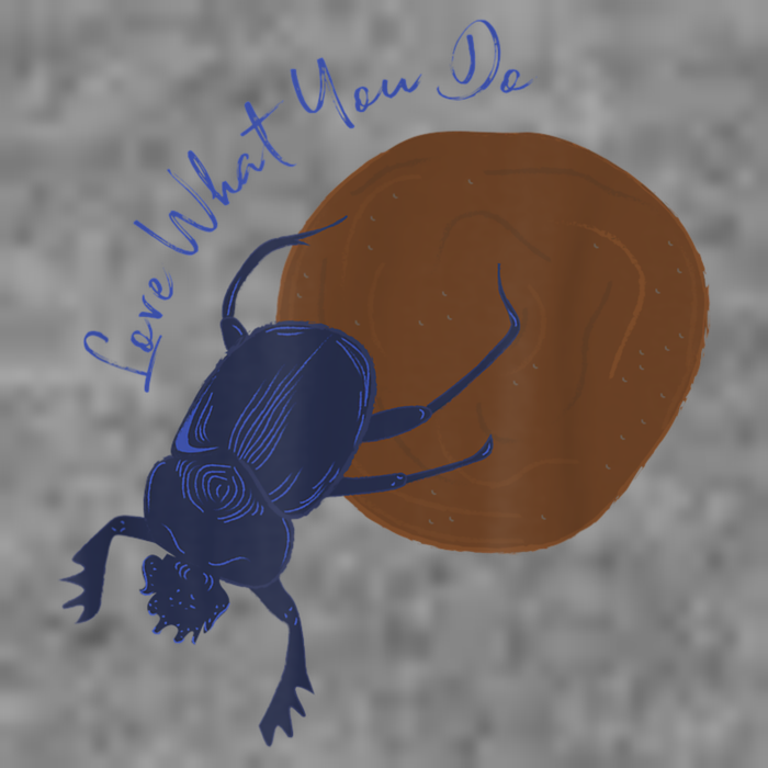 Love What You Do Funny Dung Beetle Bug Sustainable Beanie