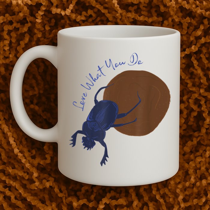 Love What You Do Funny Dung Beetle Bug Mug