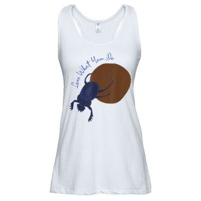 Love What You Do Funny Dung Beetle Bug Ladies Essential Flowy Tank