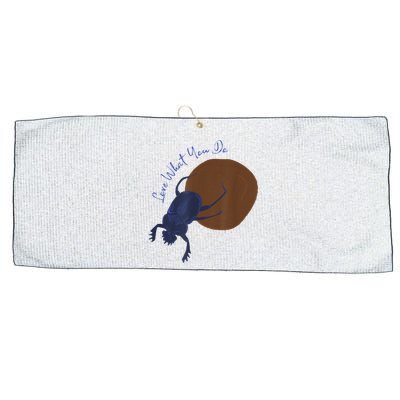 Love What You Do Funny Dung Beetle Bug Large Microfiber Waffle Golf Towel