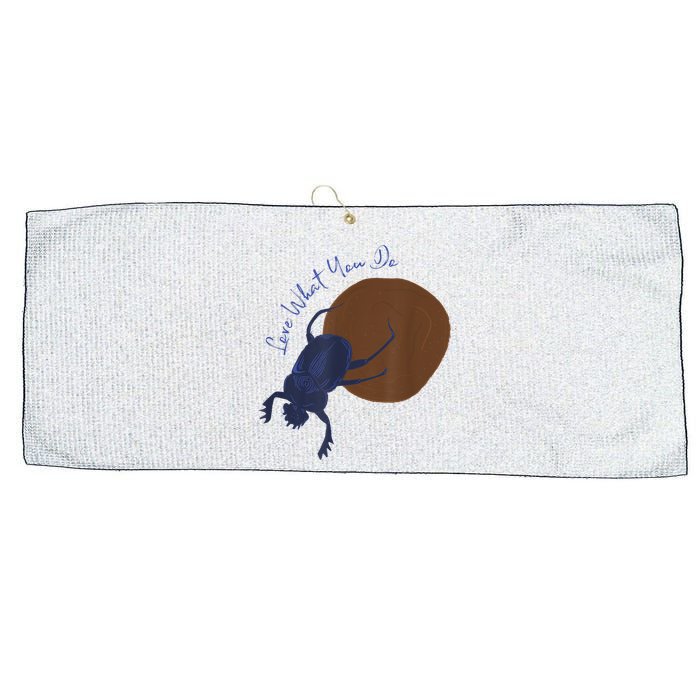 Love What You Do Funny Dung Beetle Bug Large Microfiber Waffle Golf Towel