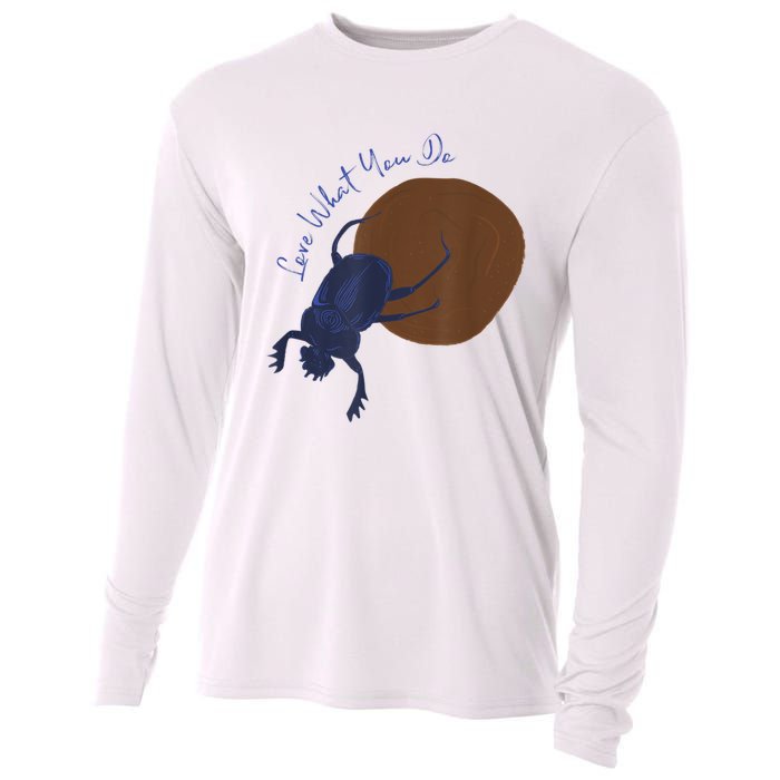 Love What You Do Funny Dung Beetle Bug Cooling Performance Long Sleeve Crew