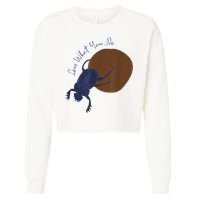 Love What You Do Funny Dung Beetle Bug Cropped Pullover Crew