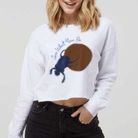 Love What You Do Funny Dung Beetle Bug Cropped Pullover Crew