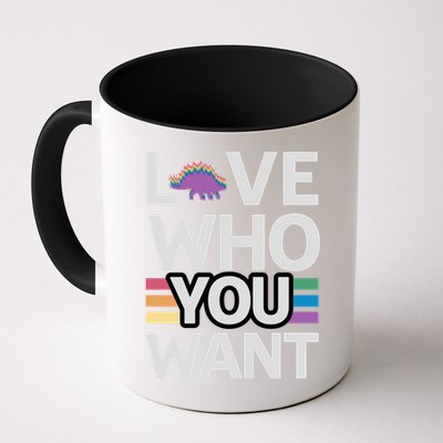 Love Who You Want Stegosaurus Lgbtq Dinosaur Lover Funny Gift Mug