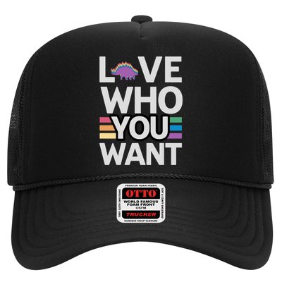 Love Who You Want Stegosaurus Lgbtq Dinosaur Lover Funny Gift Trucker Hat