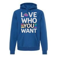 Love Who You Want Stegosaurus Lgbtq Dinosaur Lover Funny Gift Premium Hoodie