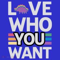 Love Who You Want Stegosaurus Lgbtq Dinosaur Lover Funny Gift Kids T-Shirt