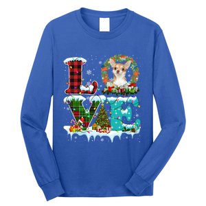 Love Xmas Chihuahua Christmas Lights Santa Reindeer Dog Gift Long Sleeve Shirt