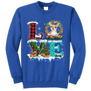 Love Xmas Chihuahua Christmas Lights Santa Reindeer Dog Gift Sweatshirt