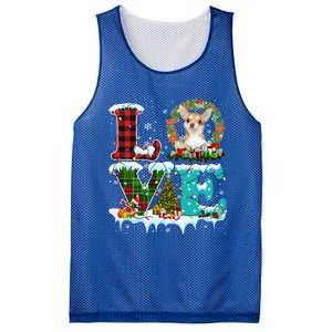 Love Xmas Chihuahua Christmas Lights Santa Reindeer Dog Gift Mesh Reversible Basketball Jersey Tank