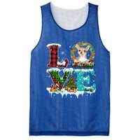 Love Xmas Chihuahua Christmas Lights Santa Reindeer Dog Gift Mesh Reversible Basketball Jersey Tank