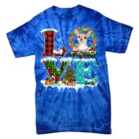 Love Xmas Chihuahua Christmas Lights Santa Reindeer Dog Gift Tie-Dye T-Shirt