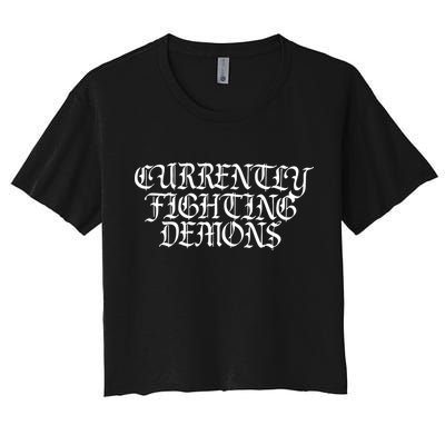 Limited Xprl Currently Fighting Demons Crop Top
