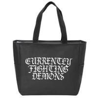 Limited Xprl Currently Fighting Demons Zip Tote Bag