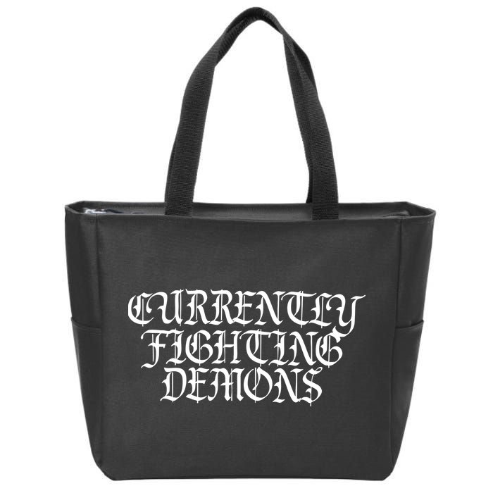 Limited Xprl Currently Fighting Demons Zip Tote Bag