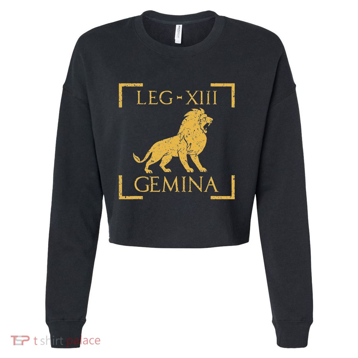 Legio Xiii Gemina Lion Emblem Roman Cropped Pullover Crew